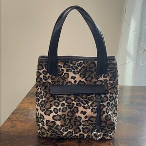 Brighton Leopard Print Tote with Black Handles